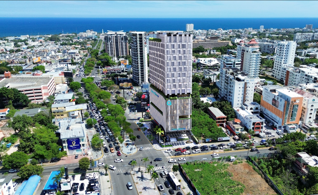 Vista aérea del master plan de Clínica Abreu diseñado por UREVAL